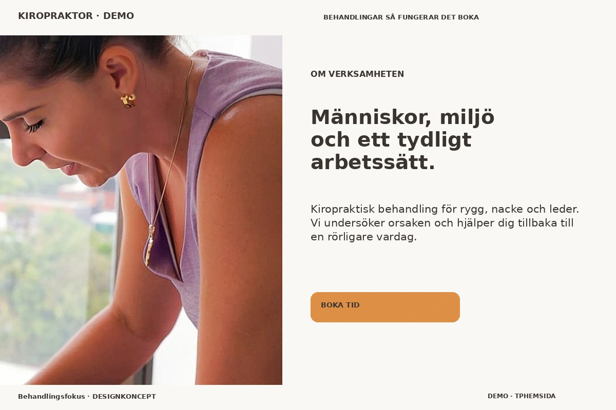 Behandlingsfokus – Om verksamheten för kiropraktor