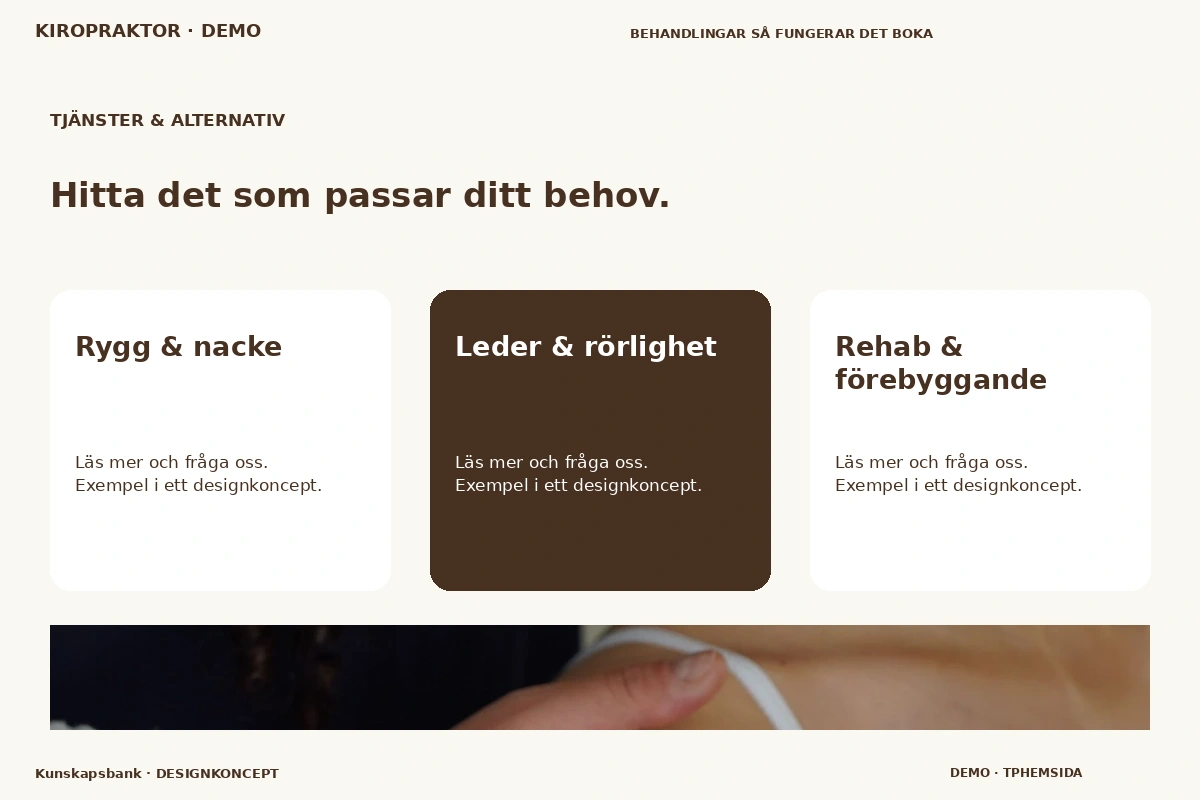 Kunskapsbank – Tjänster & alternativ för kiropraktor