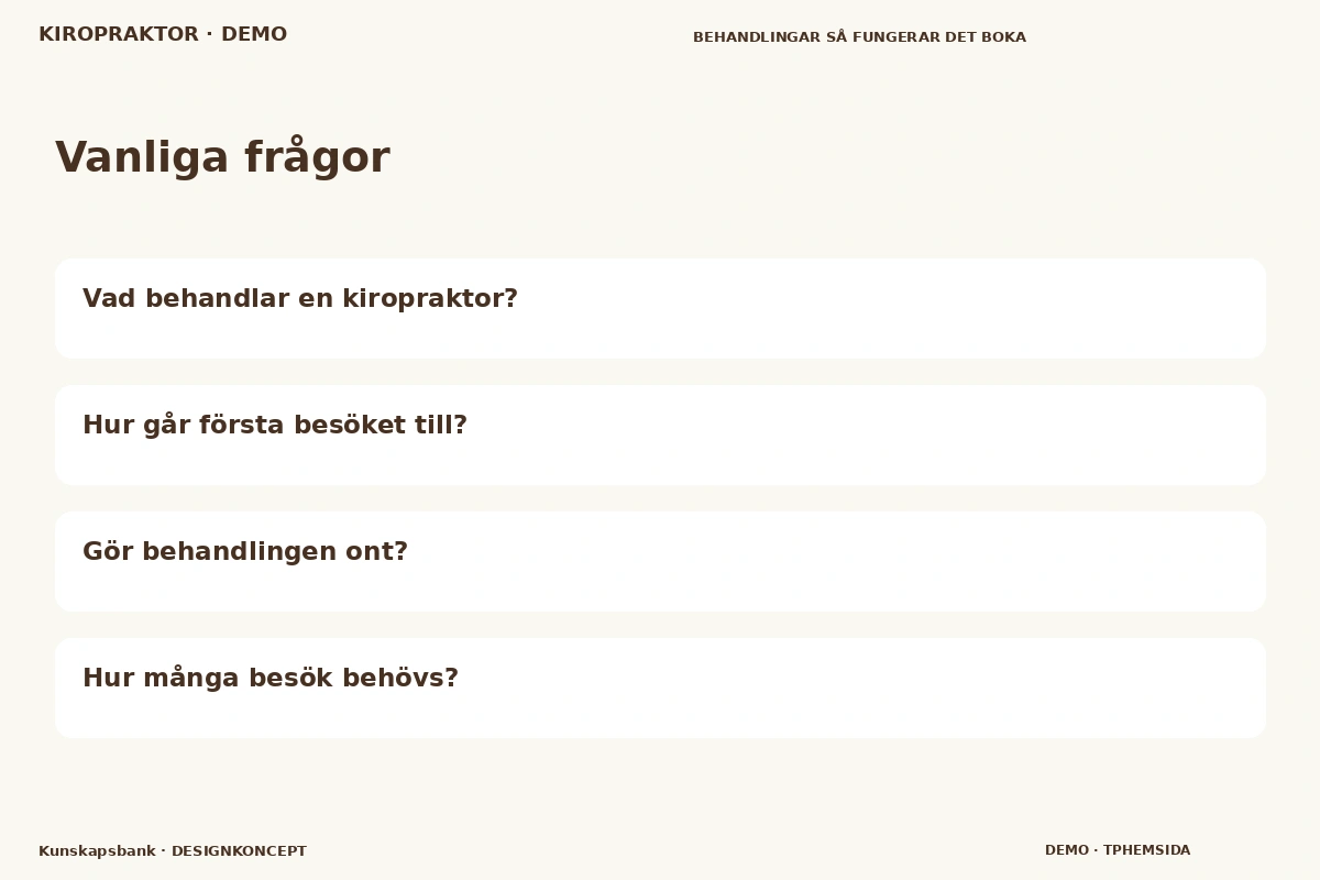 Kunskapsbank – Vanliga frågor för kiropraktor