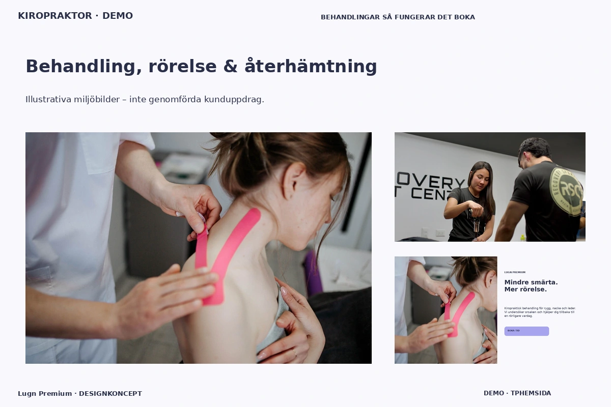 Lugn Premium – Behandling, rörelse & återhämtning för kiropraktor