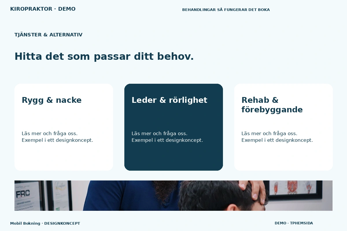 Mobil Bokning – Tjänster & alternativ för kiropraktor