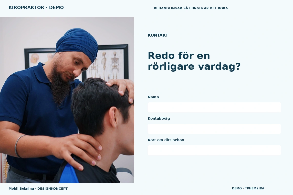 Mobil Bokning – Kontakt för kiropraktor