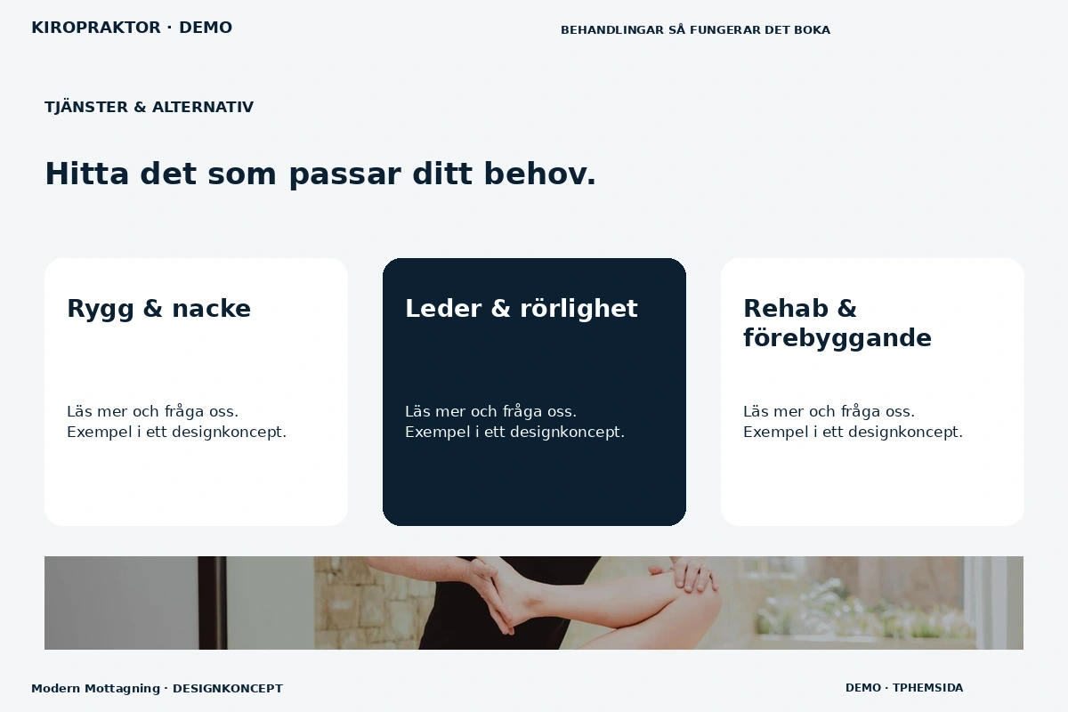Modern Mottagning – Tjänster & alternativ för kiropraktor