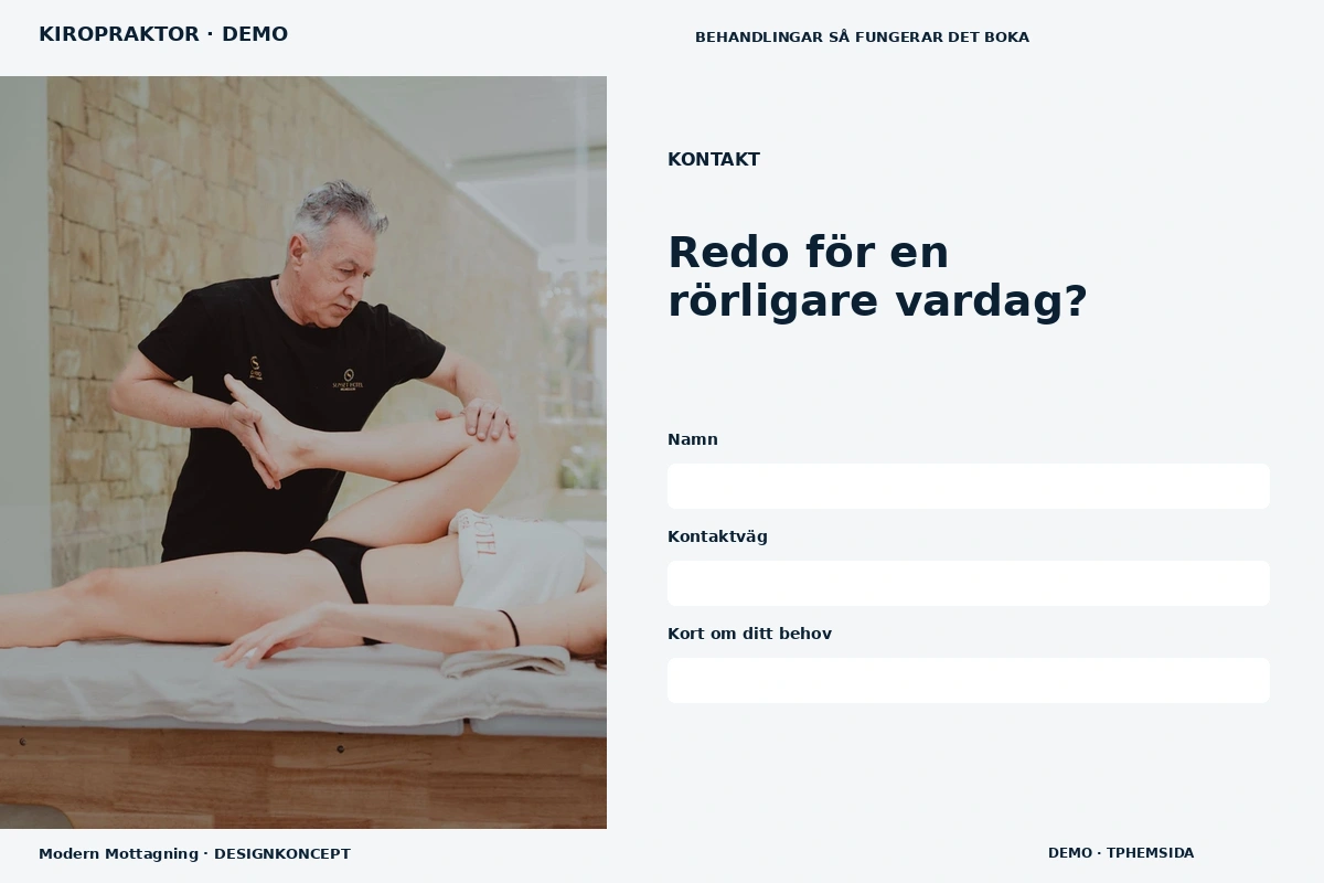 Modern Mottagning – Kontakt för kiropraktor