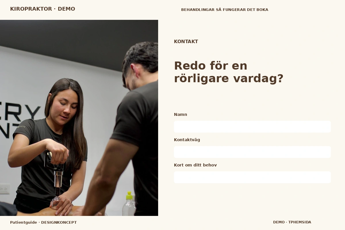 Patientguide – Kontakt för kiropraktor