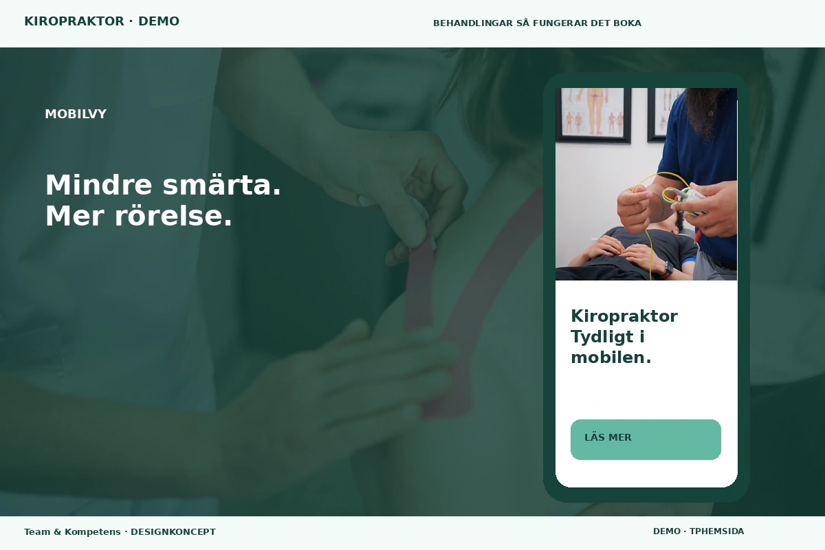 Team & Kompetens – Mobilvy för kiropraktor