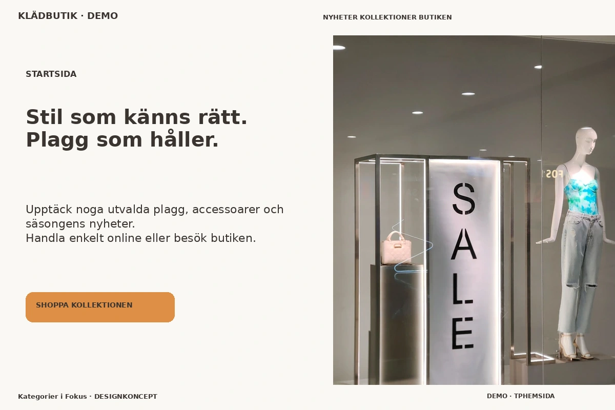 Kategorier i Fokus – Startsida för klädbutik