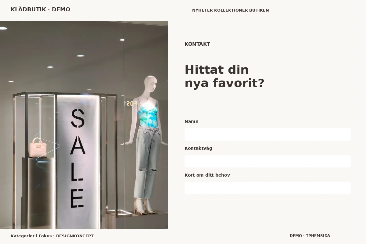 Kategorier i Fokus – Kontakt för klädbutik