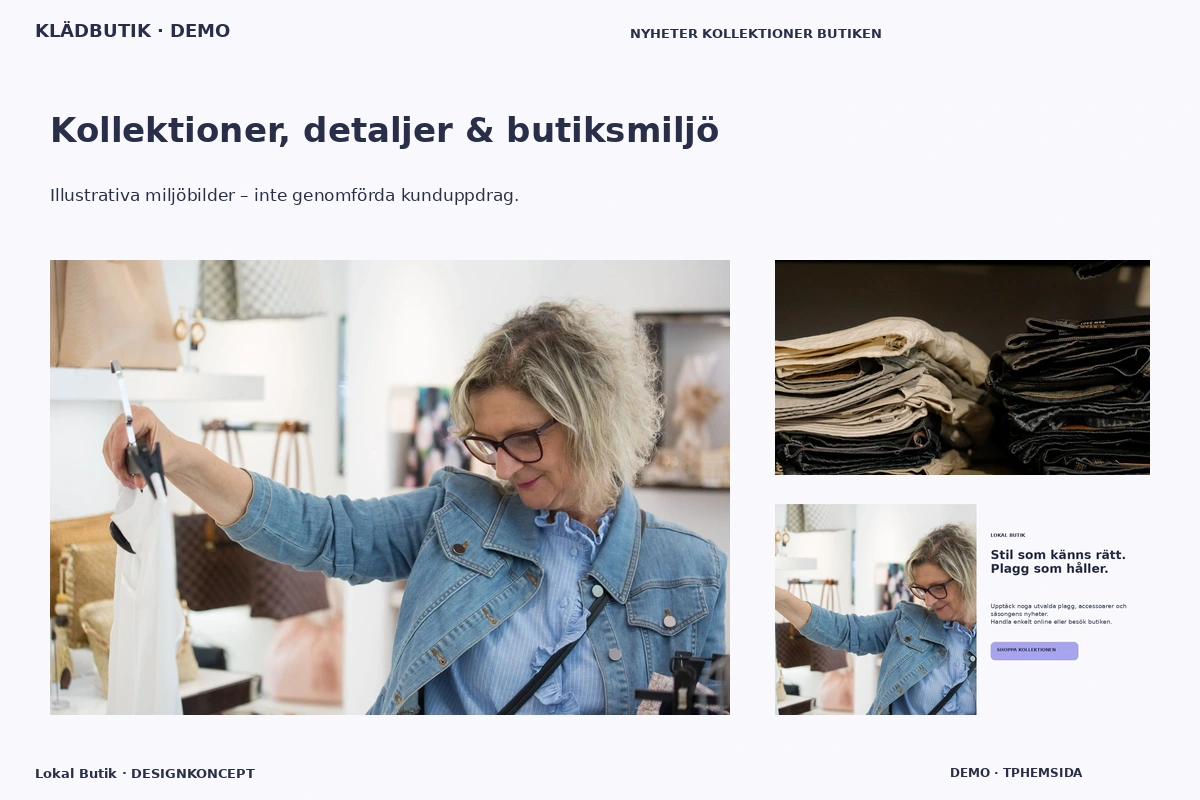 Lokal Butik – Kollektioner, detaljer & butiksmiljö för klädbutik
