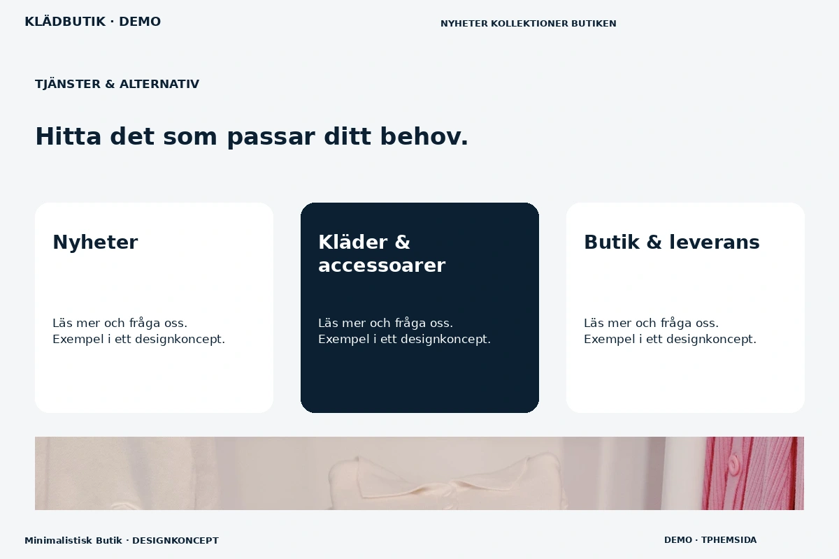 Minimalistisk Butik – Tjänster & alternativ för klädbutik