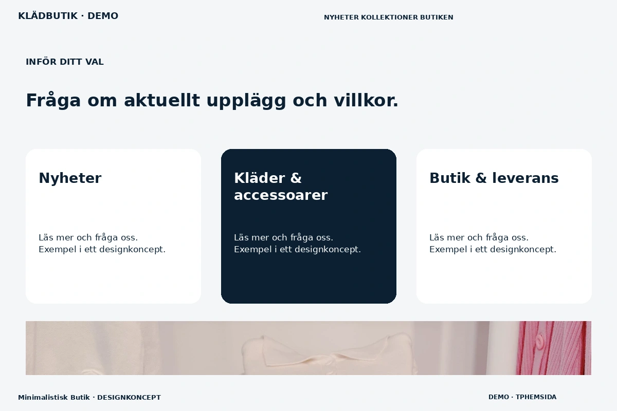 Minimalistisk Butik – Alternativ & villkor för klädbutik