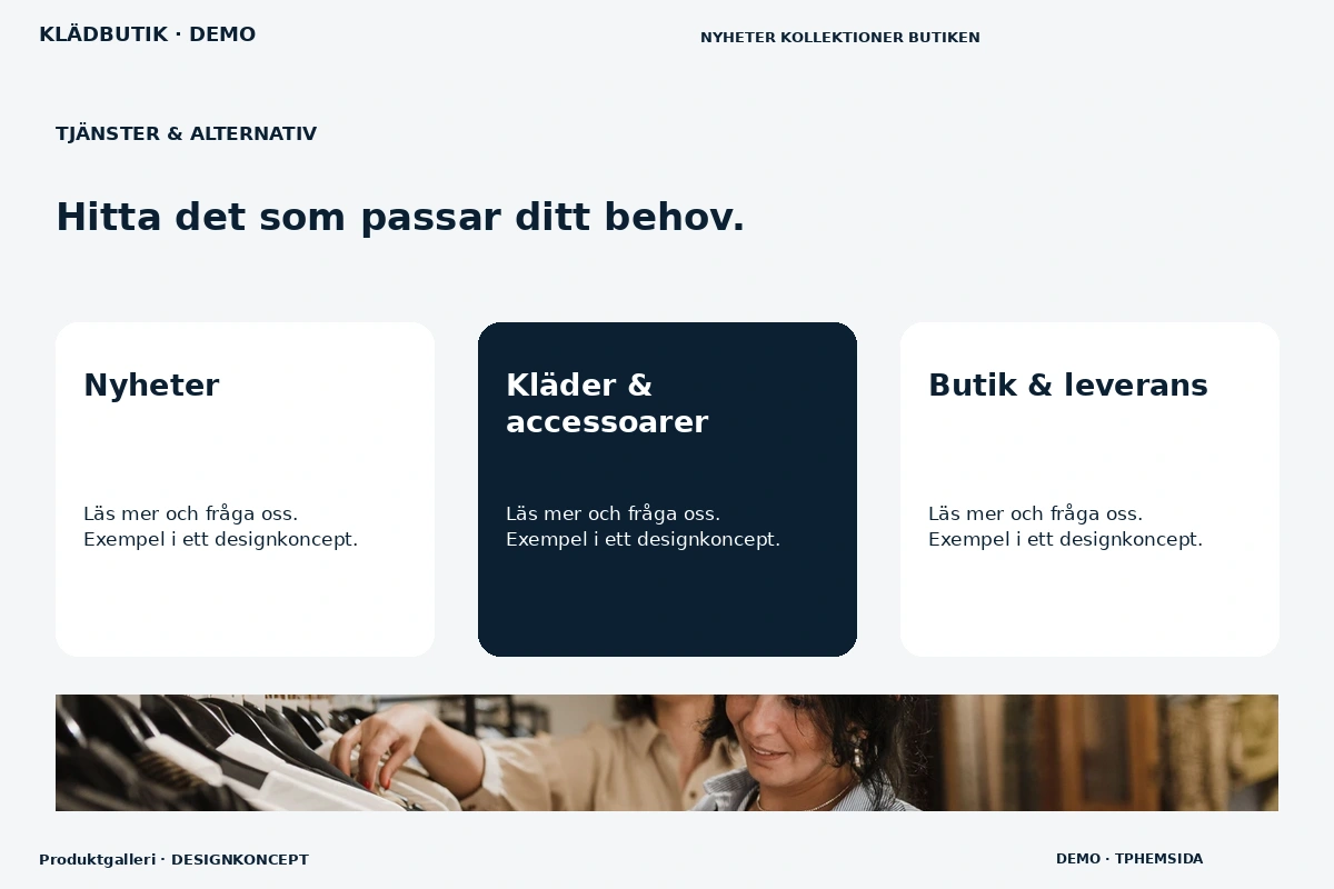 Produktgalleri – Tjänster & alternativ för klädbutik