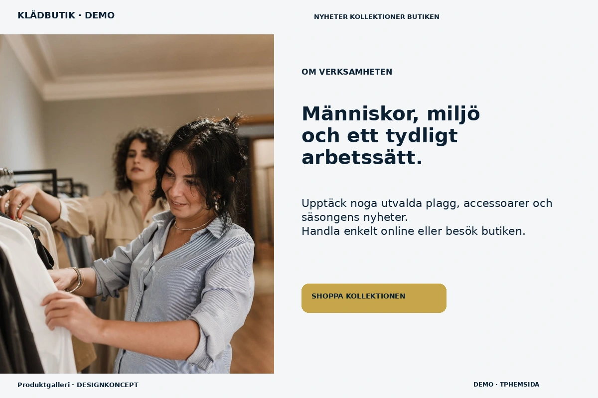Produktgalleri – Om verksamheten för klädbutik