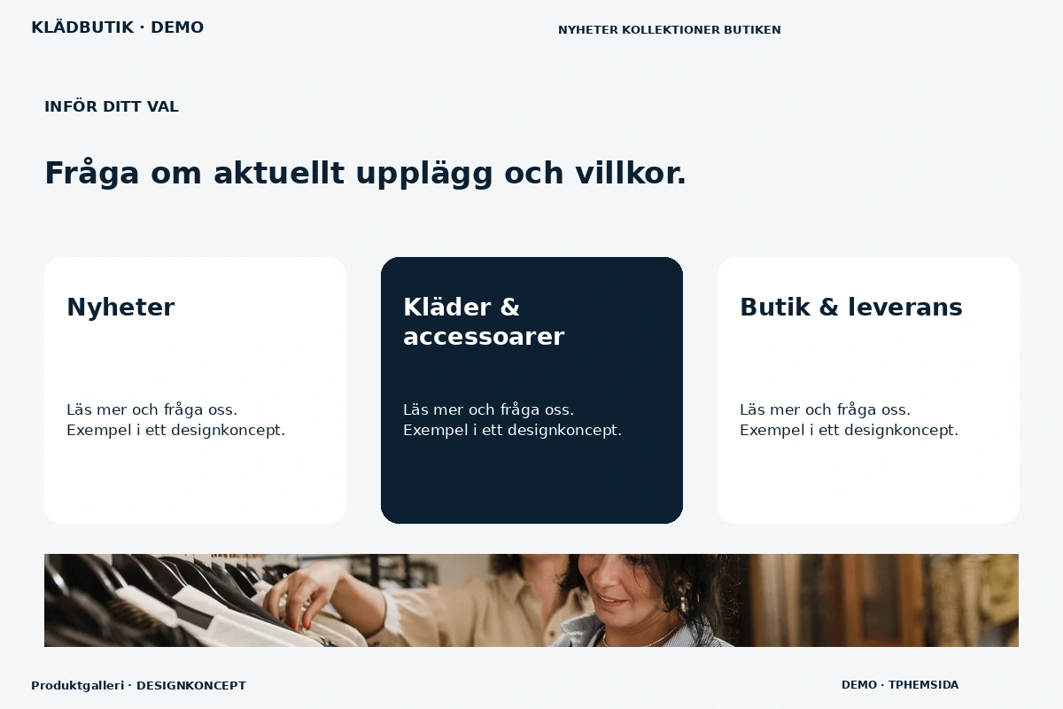 Produktgalleri – Alternativ & villkor för klädbutik