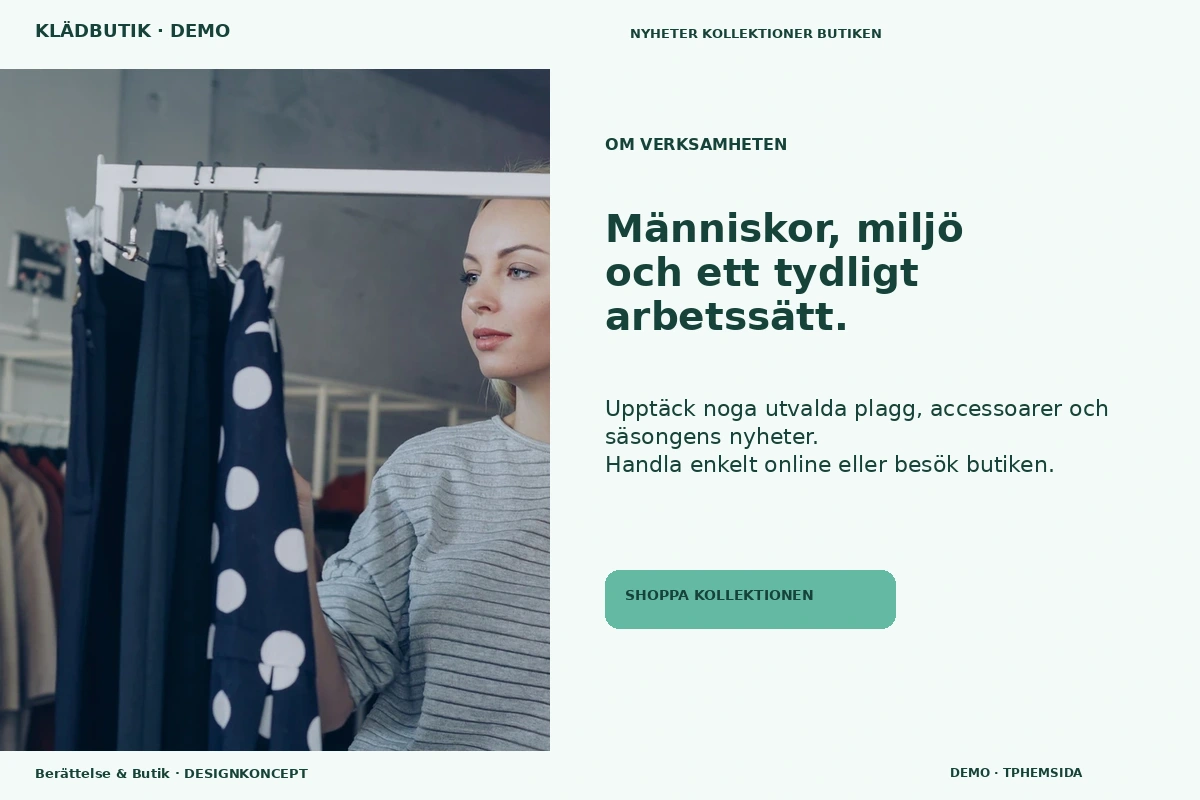 Berättelse & Butik – Om verksamheten för klädbutik