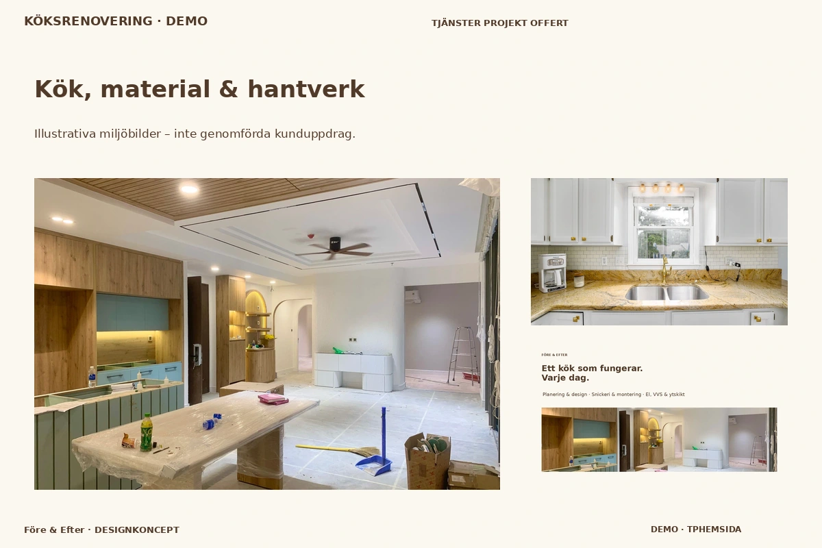 Före & Efter – Kök, material & hantverk för köksrenovering