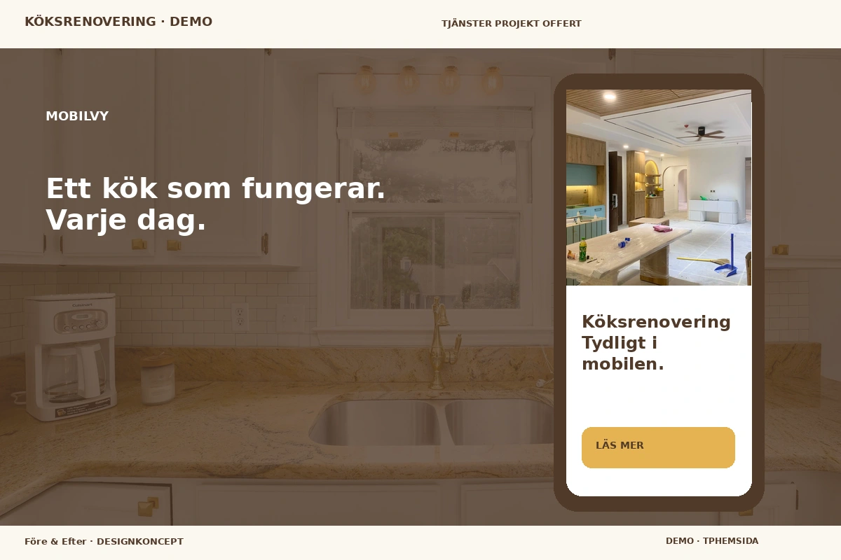 Före & Efter – Mobilvy för köksrenovering