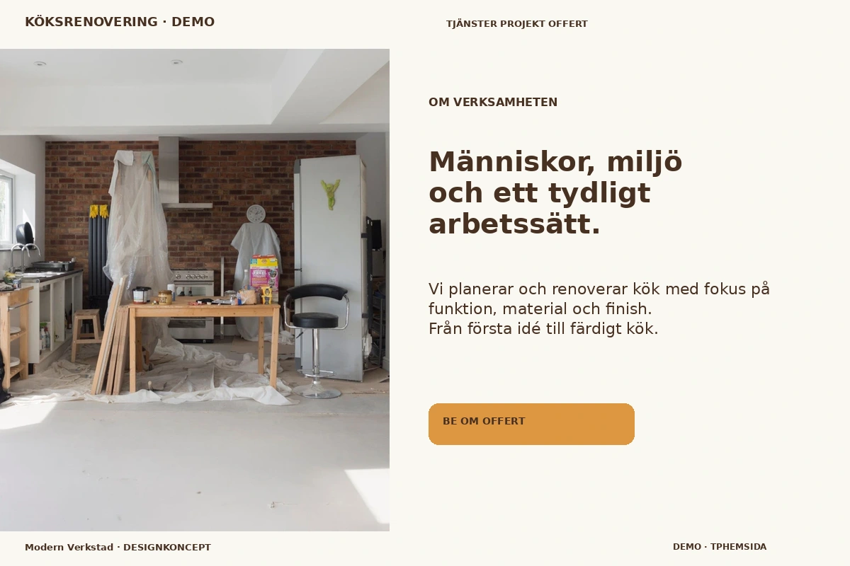 Modern Verkstad – Om verksamheten för köksrenovering