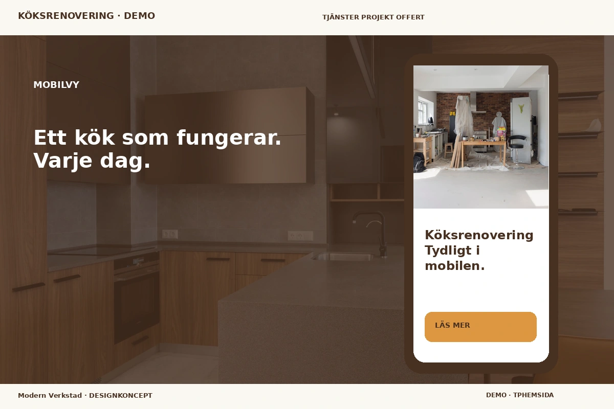 Modern Verkstad – Mobilvy för köksrenovering