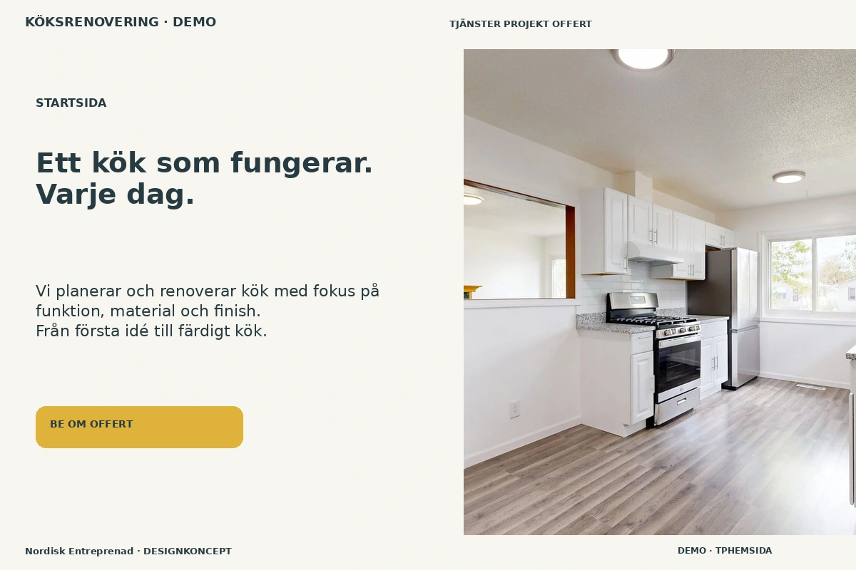 Nordisk Entreprenad – Startsida för köksrenovering