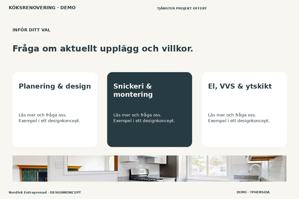Nordisk Entreprenad – Alternativ & villkor för köksrenovering