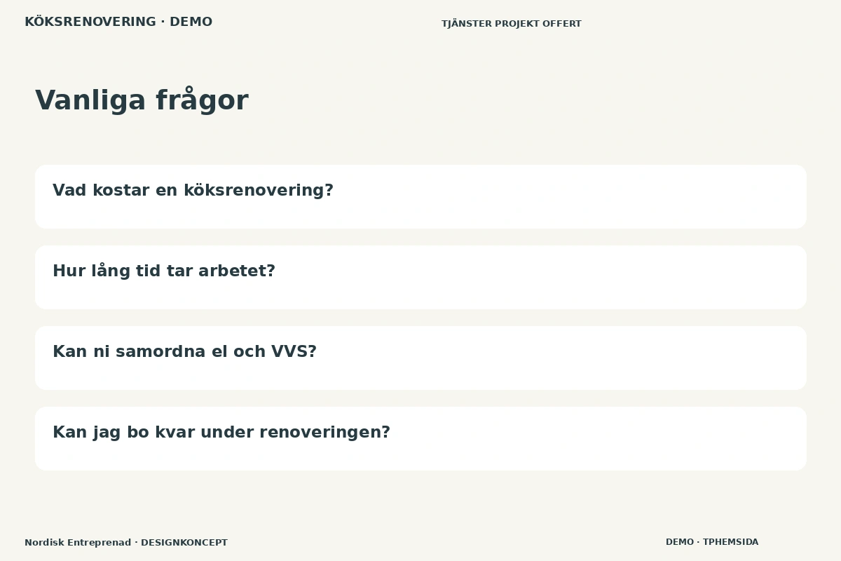 Nordisk Entreprenad – Vanliga frågor för köksrenovering