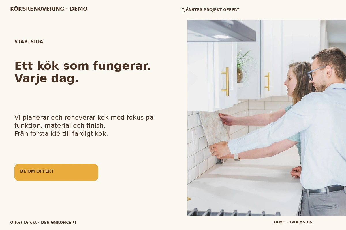 Offert Direkt – Startsida för köksrenovering