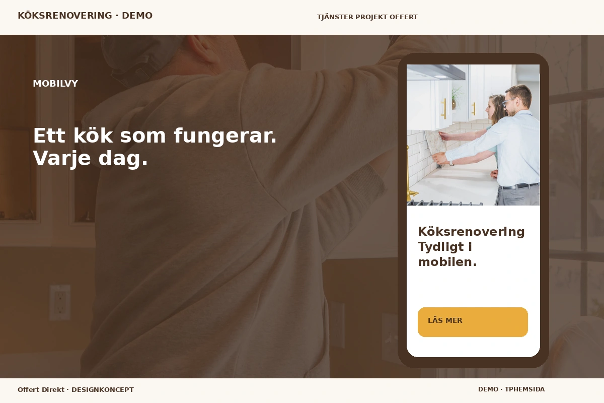 Offert Direkt – Mobilvy för köksrenovering