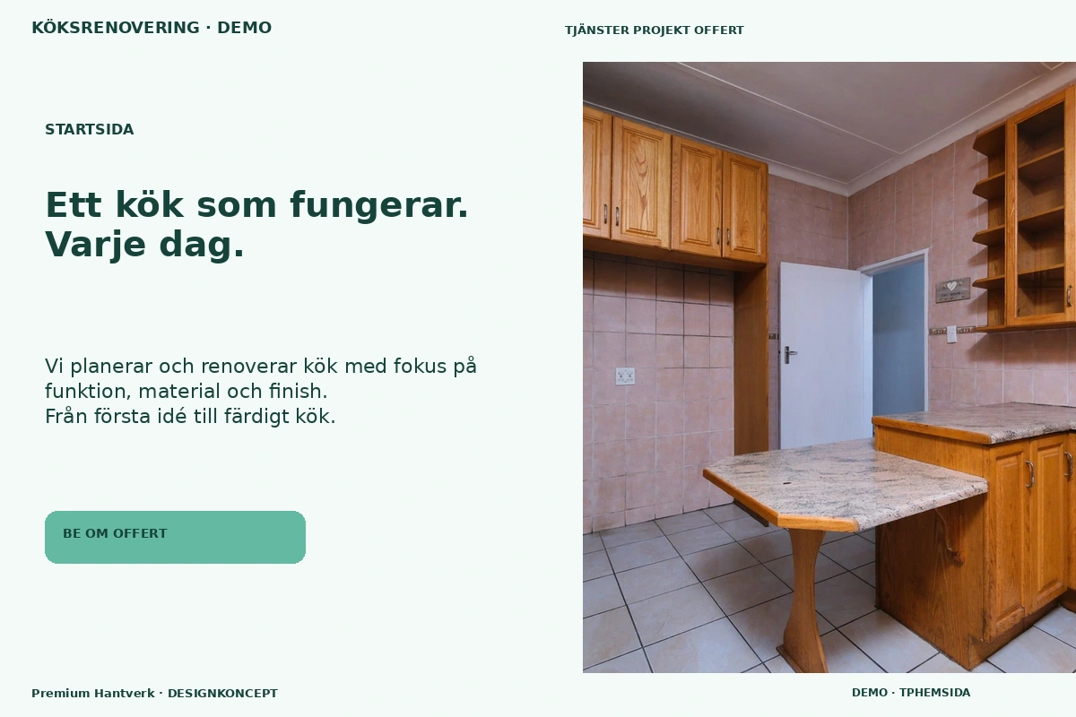 Premium Hantverk – Startsida för köksrenovering