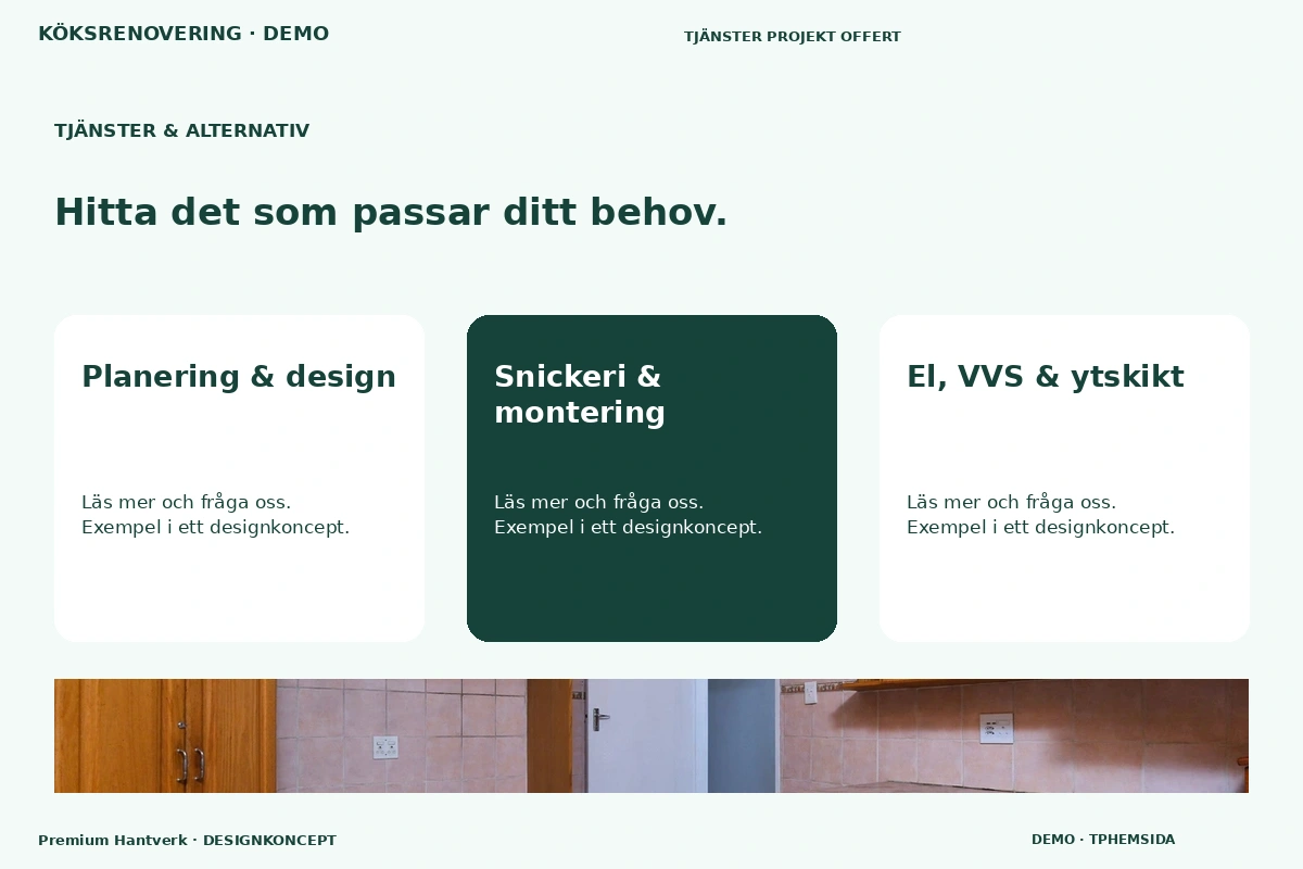Premium Hantverk – Tjänster & alternativ för köksrenovering