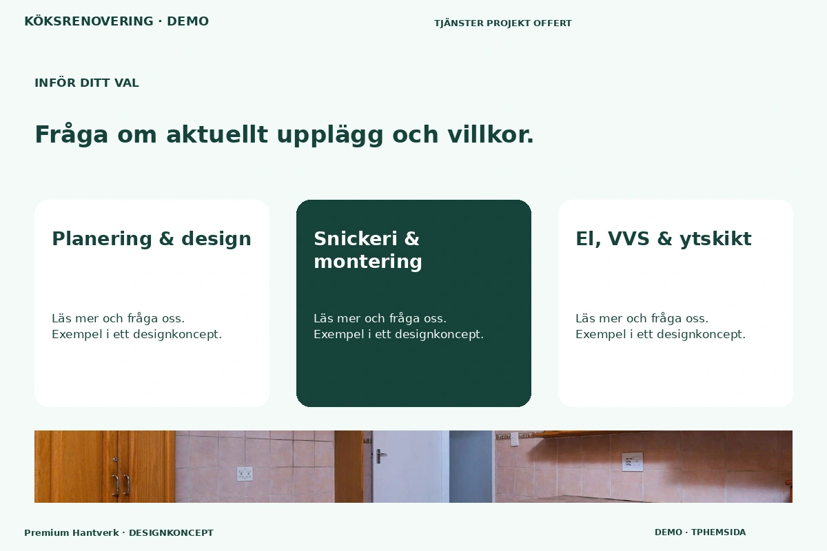 Premium Hantverk – Alternativ & villkor för köksrenovering