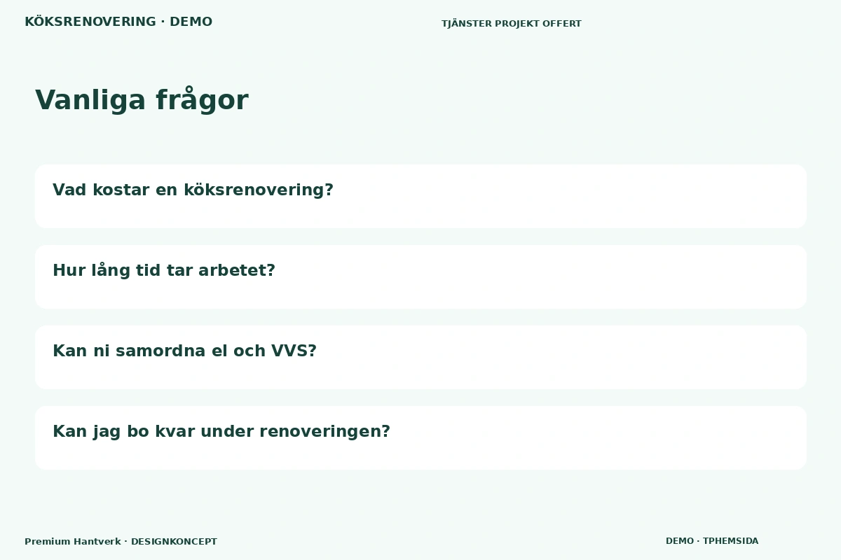 Premium Hantverk – Vanliga frågor för köksrenovering