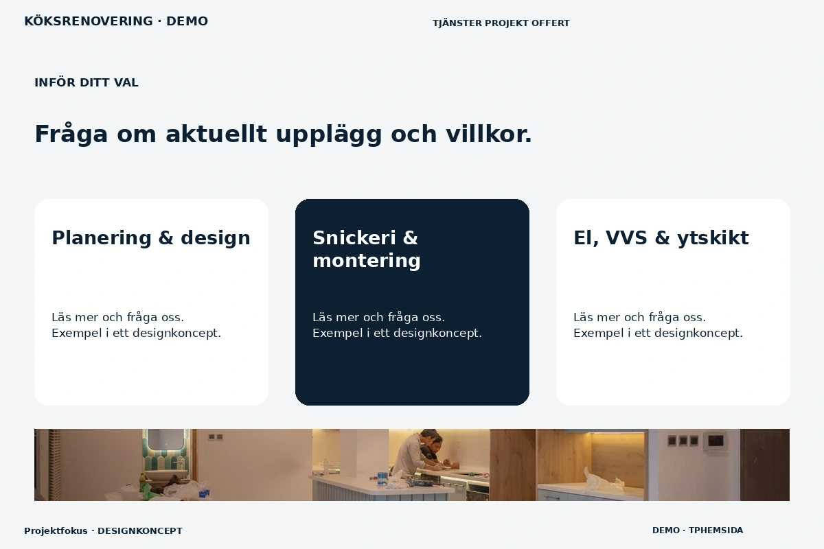 Projektfokus – Alternativ & villkor för köksrenovering