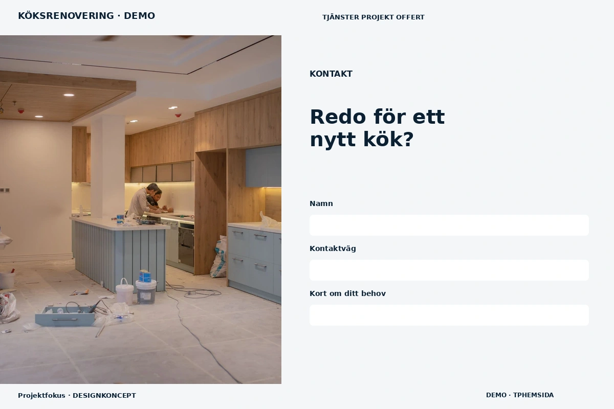 Projektfokus – Kontakt för köksrenovering