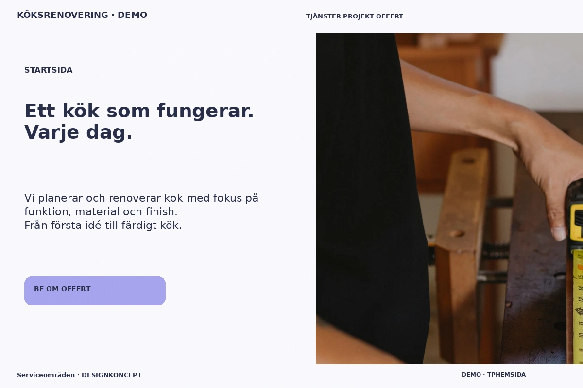 Serviceområden – Startsida för köksrenovering
