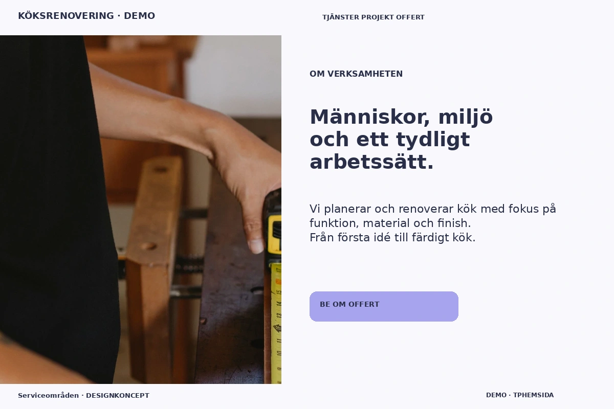 Serviceområden – Om verksamheten för köksrenovering