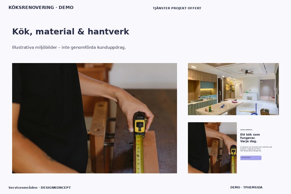 Serviceområden – Kök, material & hantverk för köksrenovering