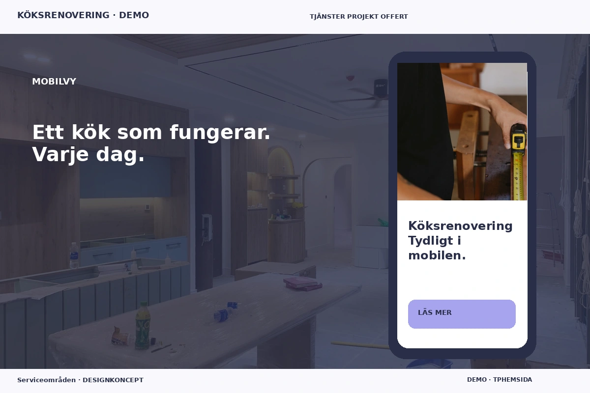 Serviceområden – Mobilvy för köksrenovering