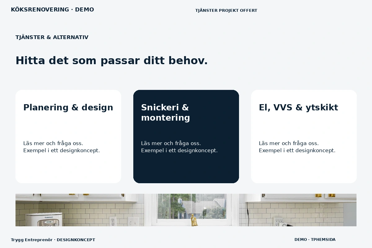 Trygg Entreprenör – Tjänster & alternativ för köksrenovering