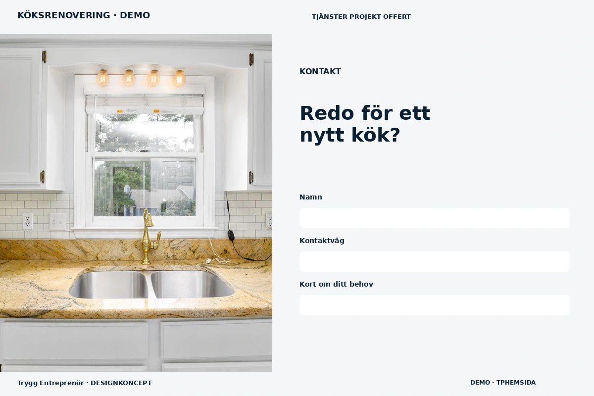 Trygg Entreprenör – Kontakt för köksrenovering