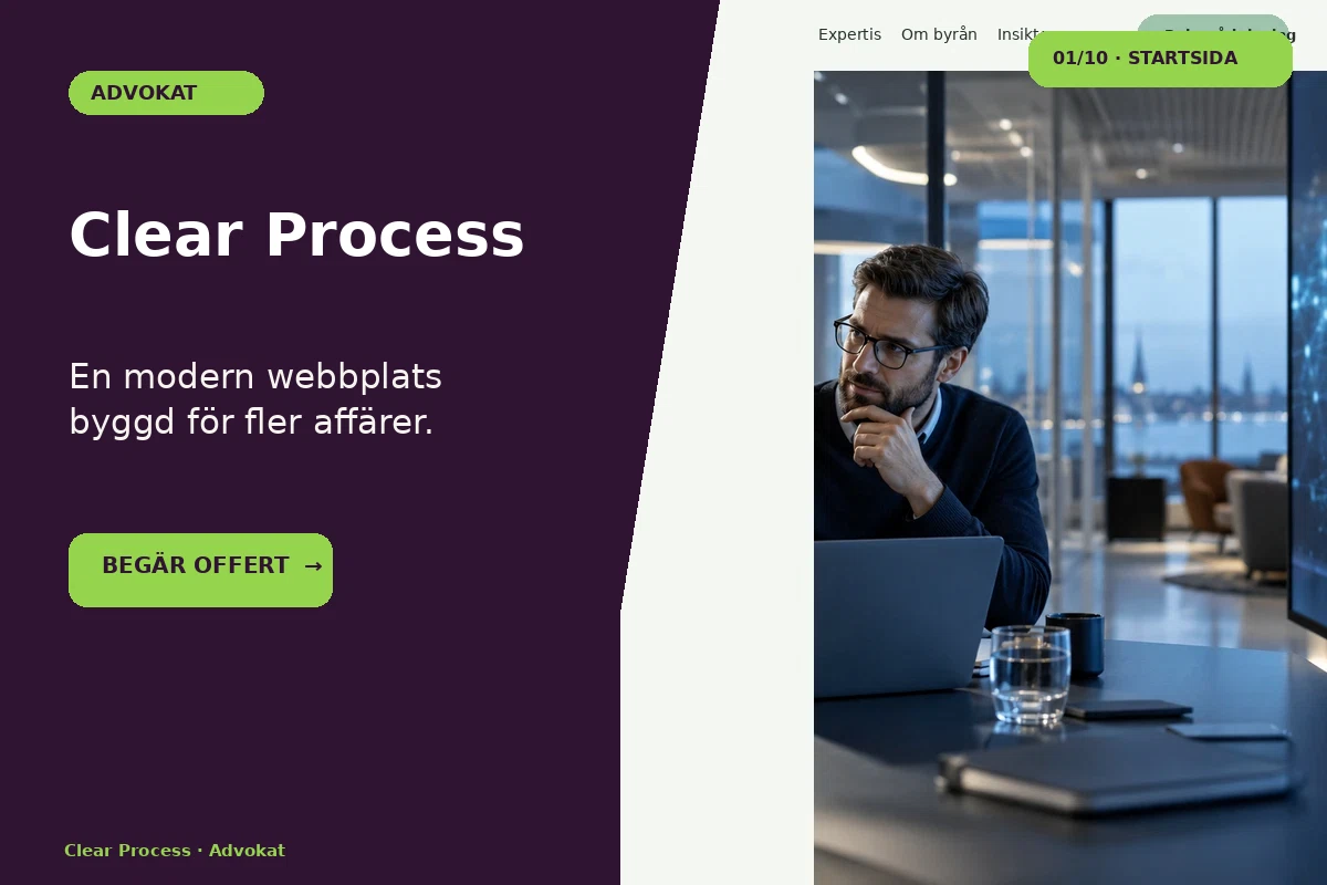 Clear Process – designförslag för advokat