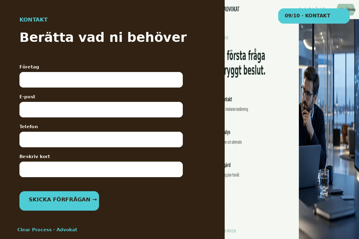 Clear Process – Kontakt för advokat