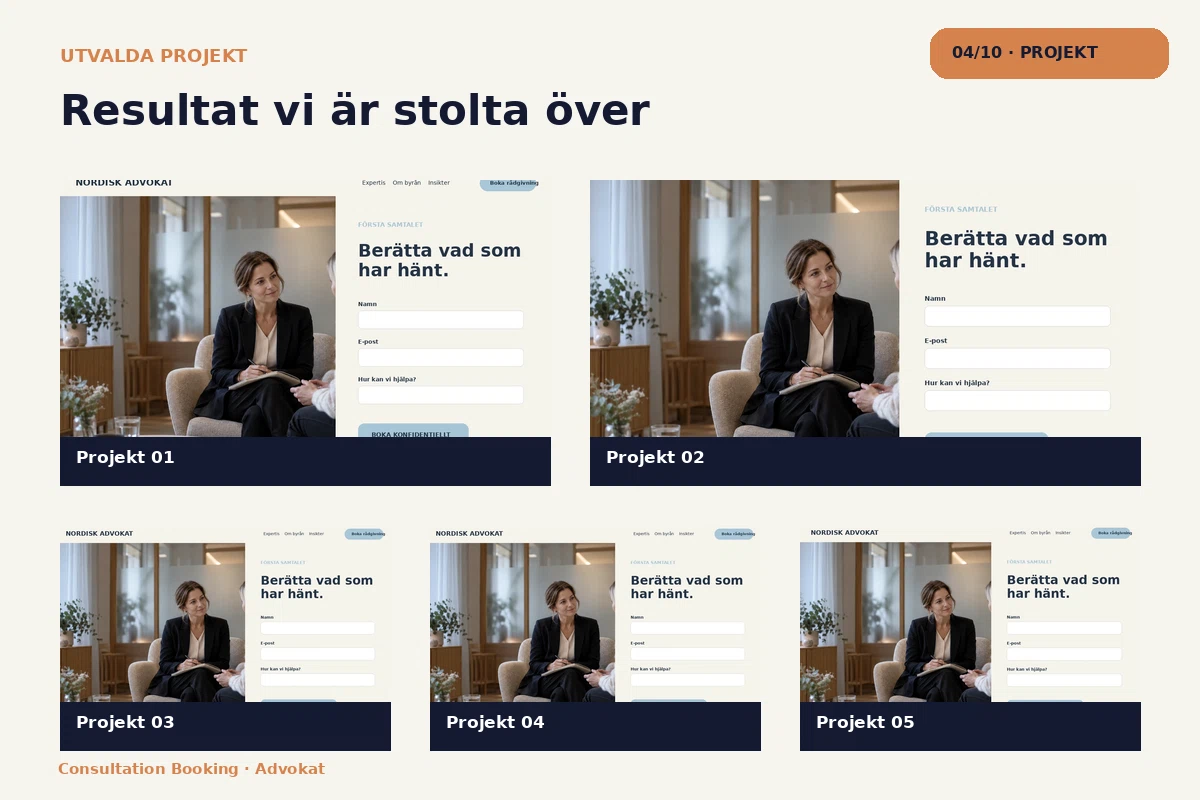 Consultation Booking – Projekt för advokat