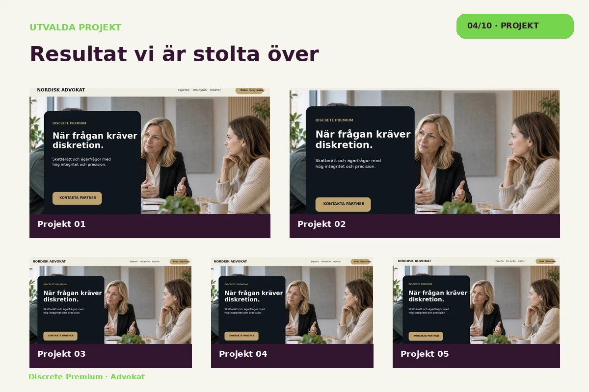 Discrete Premium – Projekt för advokat