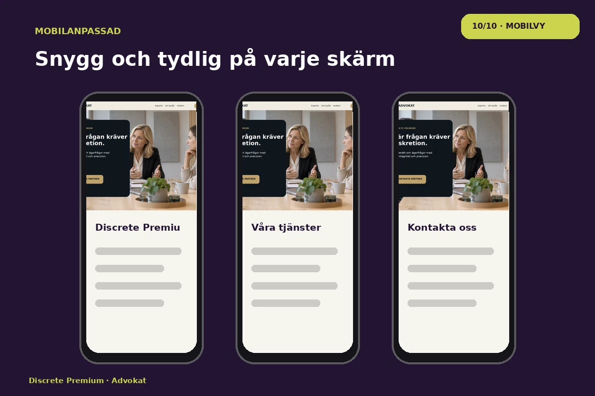 Discrete Premium – Mobilvy för advokat