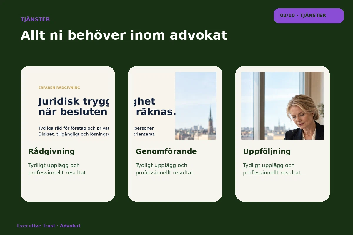 Executive Trust – Tjänster för advokat