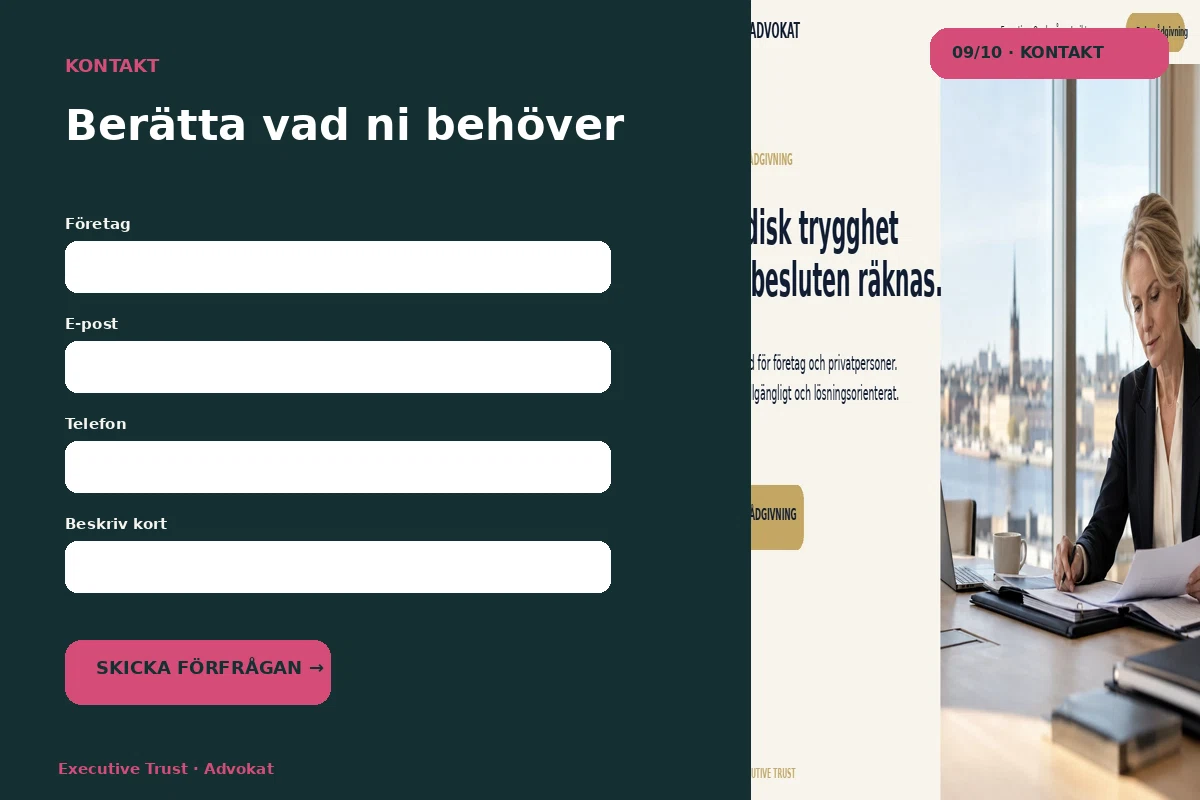 Executive Trust – Kontakt för advokat