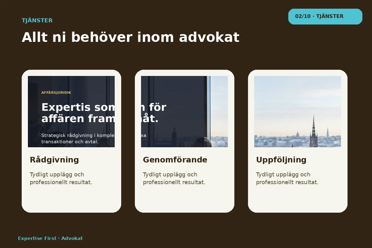 Expertise First – Tjänster för advokat