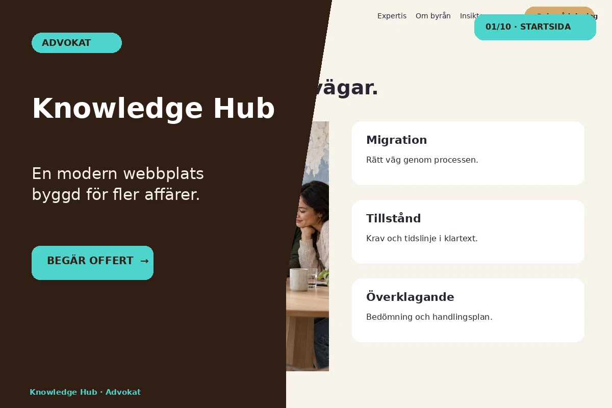 Knowledge Hub – designförslag för advokat
