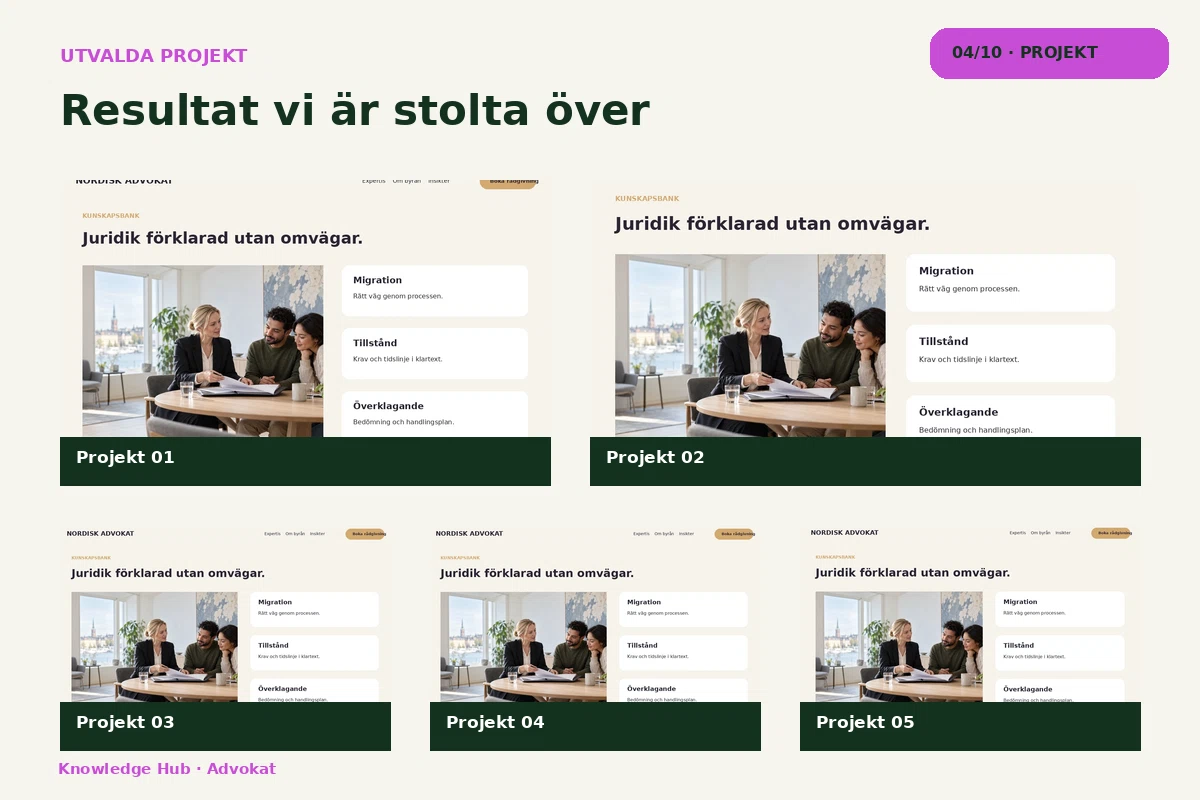 Knowledge Hub – Projekt för advokat